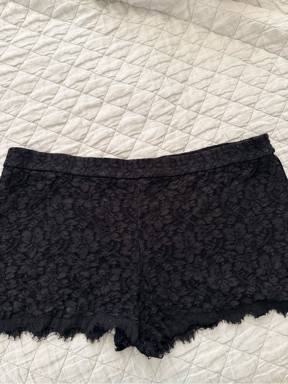 Diane Von Furstenberg Black Lace Lounge Shorts